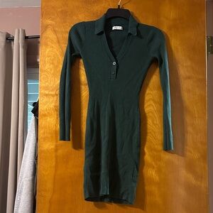 Hollister Dark Green Long Sleeve Dress